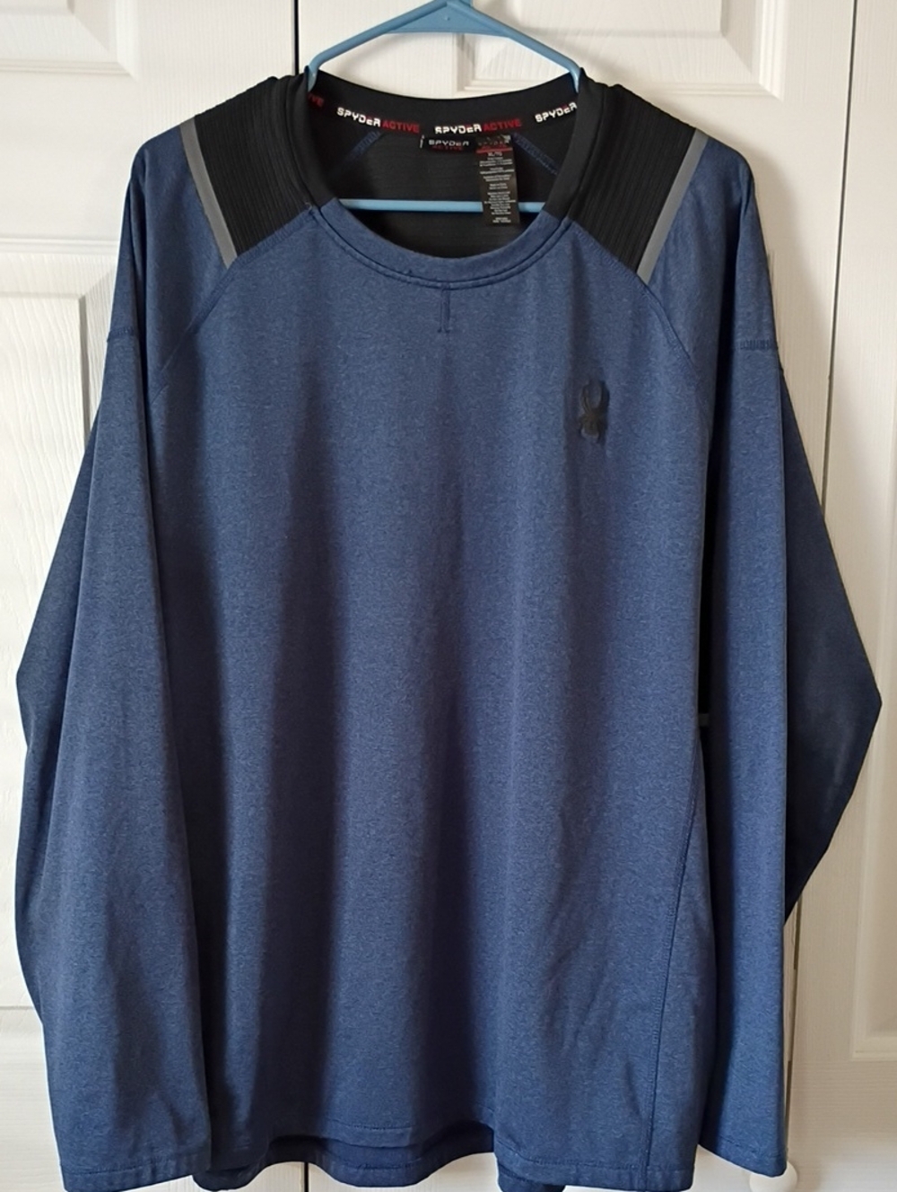 Spyder Men’s Dark Blue Long Sleeve Performance Top with Black Accents